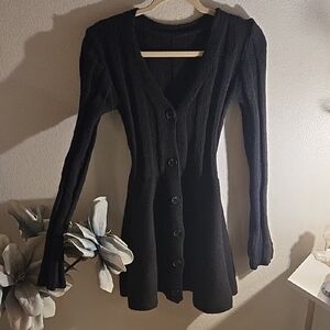 SHEIN Classic Black Ribbed Cardigan